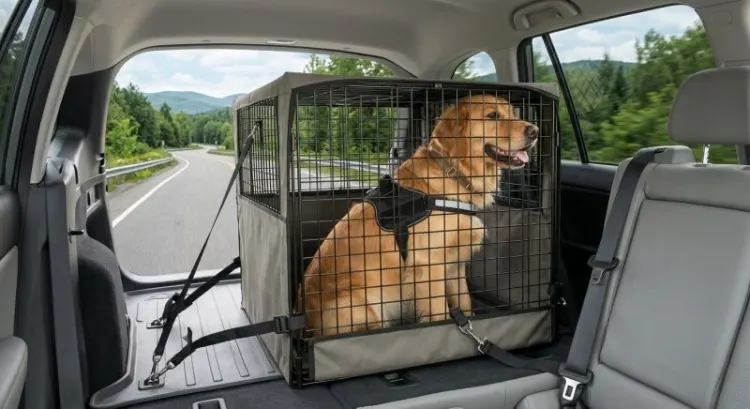 Transport chien voiture : harnais, caisse et règles de sécurité